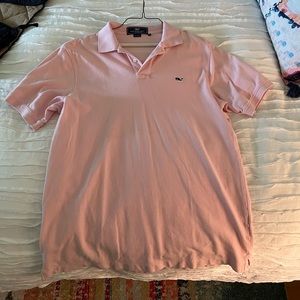 Mens vineyard vines polo pink size m